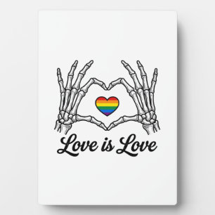 Skelet Handen Regenboog Hart Liefde Is Liefde Shir Fotoplaat
