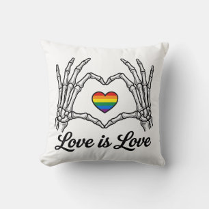 Skelet Handen Regenboog Hart Liefde Is Liefde Shir Kussen