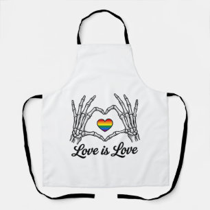 Skelet Handen Regenboog Hart Liefde Is Liefde Shir Schort