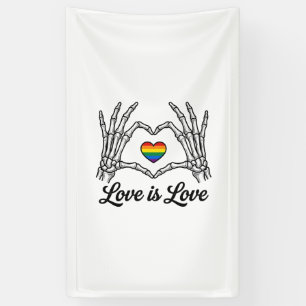 Skelet Handen Regenboog Hart Liefde Is Liefde Shir Spandoek