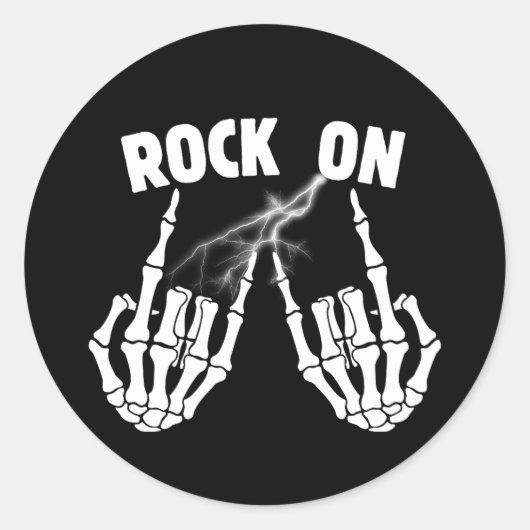 Skelet Handen Rock op Sticker (Voorkant)