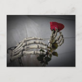 Skelet handen roos briefkaart (Voorkant)