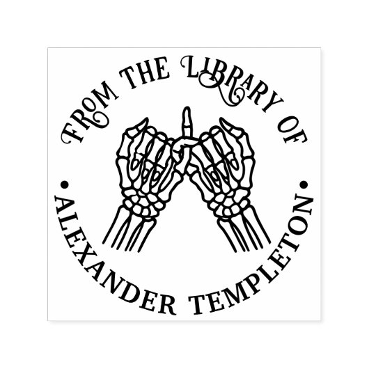 Skelet Handen Roze Beloften #1P Bibliotheek Boek N Zelfinktende Stempel (Design)