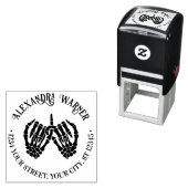 Skelet Handen Roze Beloften #2 Naam Retouradres Zelfinktende Stempel (In situ)