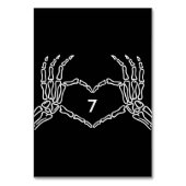 Skelet Handen Tot Dood Trouwtafel Nummers Kaart (Voorkant)