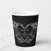 Skelet Handen Trouwen Koppels Bruiloft tot de Dood Papieren Bekers (Voorkant)