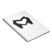 Skelet handen vormen een hart notitieboek (Rechterzijde)