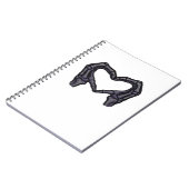 Skelet handen vormen een hart notitieboek (Linkerzijde)