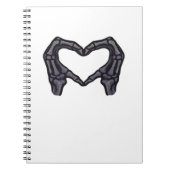 Skelet handen vormen een hart notitieboek (Voorkant)