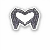 Skelet handen vormen een hart sticker (Voorkant)