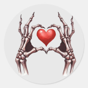Skelet handen vormen hart vorm Sticker