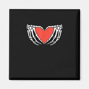 Skelet Handen Vormend Hart – Creepy Gothic Hallo Magneet