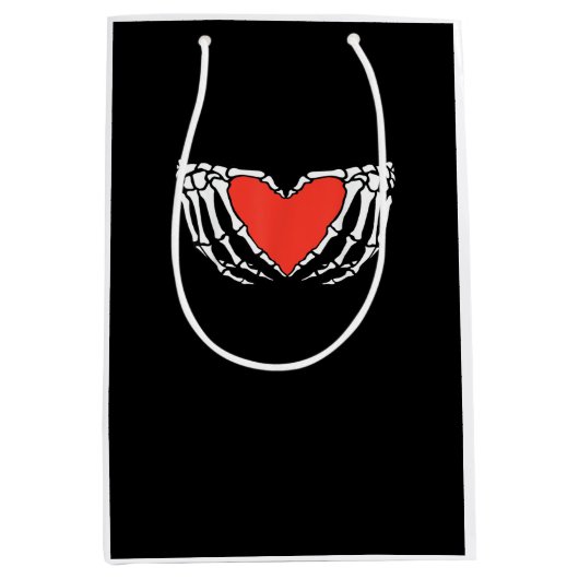 Skelet Handen Vormend Hart – Creepy Gothic Hallo Medium Cadeauzakje (Voorkant)