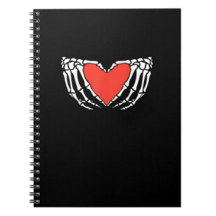 Skelet Handen Vormend Hart – Creepy Gothic Hallo Notitieboek