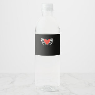 Skelet Handen Vormend Hart – Creepy Gothic Hallo Waterfles Etiket