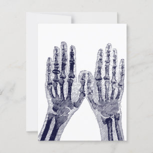 Skelet Handen Xray Afbeelding tekenen Menselijke A Briefkaart