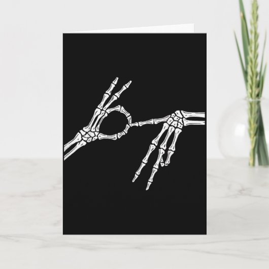 Skelet Handen Zes Zeven 6 7 Halloween Kostuum Here Kaart (Voorkant)