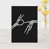 Skelet Handen Zes Zeven 6 7 Halloween Kostuum Here Kaart (Gele Bloem)