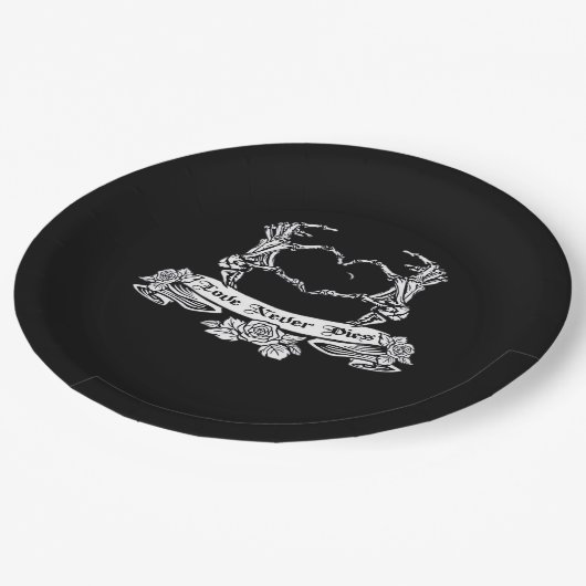 Skelet handontwerp papieren bordje (Gekanteld)