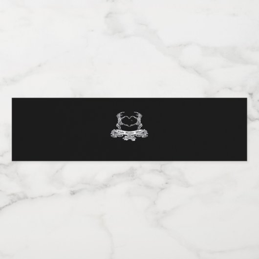 Skelet handontwerp waterfles etiket (Enkel label)