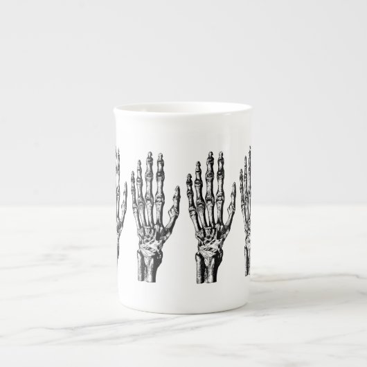  skelet handpatroon porselein kop (Voorkant)