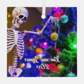 Skelet Hangende Kleurrijke Ornamenten Kerst (Achterkant)