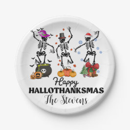 Skelet Happy Hallothanksmas Papieren Bordje