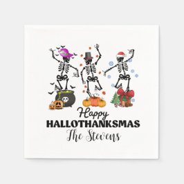 Skelet Happy Hallothanksmas Servet