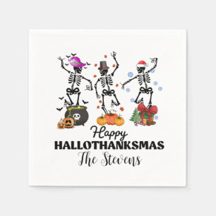 Skelet Happy Hallothanksmas Servet