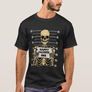 Skelet Happy Halloween 666 Skull Botten Mannen Vro T-shirt