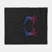 Skelet Hart Biseksueel LGBT-Q Pride Skull Hand Fleece Deken (Voorkant (Horizontaal))