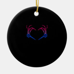 Skelet Hart Biseksueel LGBT-Q Pride Skull Hand Keramisch Ornament