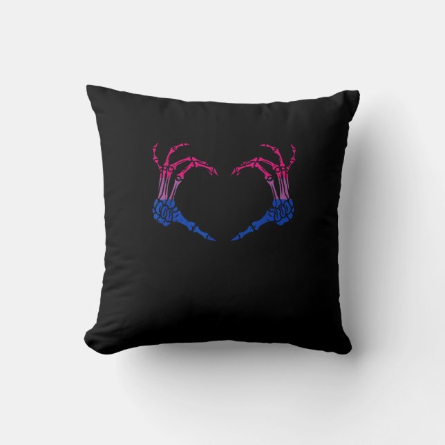 Skelet Hart Biseksueel LGBT-Q Pride Skull Hand Kussen (Voorkant)