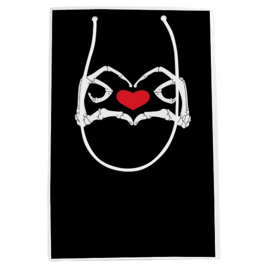 Skelet hart en handen grappig medium cadeauzakje (Voorkant)