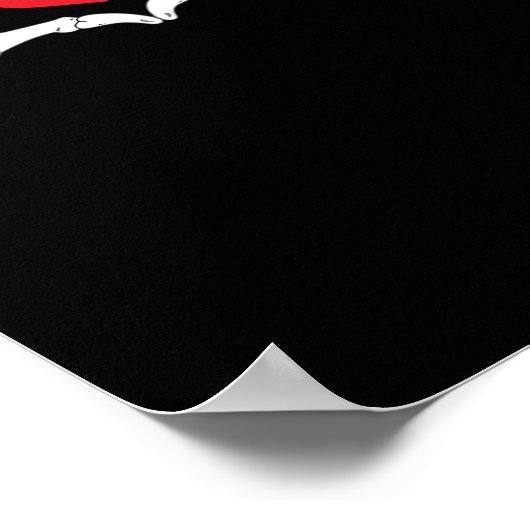 Skelet hart en handen grappig poster (Hoek)