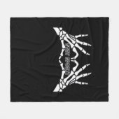 Skelet Hart en Handen Klassiek Design Fleece Deken (Voorkant (Horizontaal))