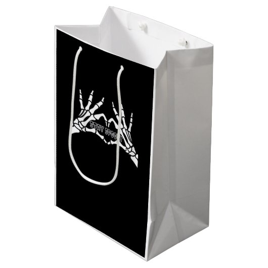 Skelet Hart en Handen Klassiek Design Medium Cadeauzakje (Voorkant Gekanteld)