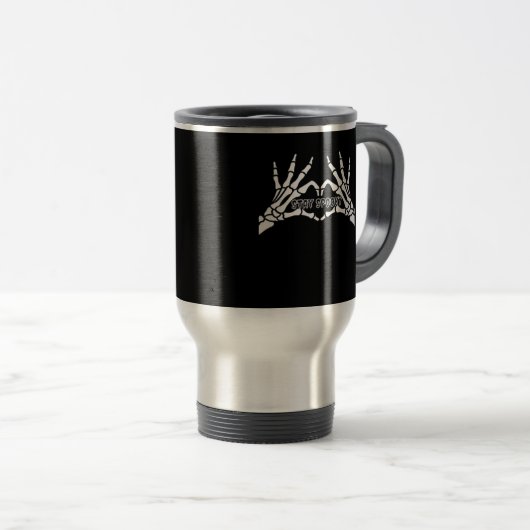 Skelet Hart en Handen Klassiek Design Reisbeker (Voorkant rechts)