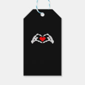 Skelet hart en handen meme cadeaulabel (Voorkant)