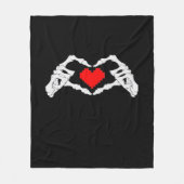 Skelet hart en handen meme fleece deken (Voorkant)