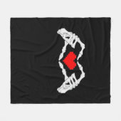 Skelet hart en handen meme fleece deken (Voorkant (Horizontaal))