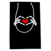 Skelet hart en handen meme medium cadeauzakje (Voorkant)