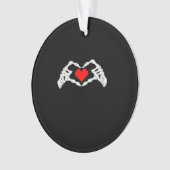 Skelet hart en handen meme ornament (voorkant)