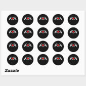 Skelet hart en handen meme ronde sticker (Vel)
