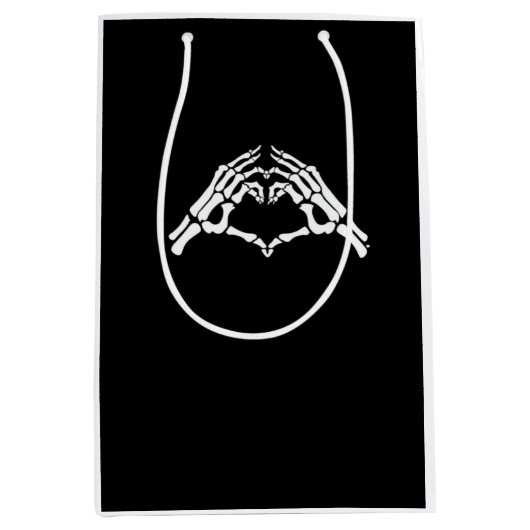 Skelet hart en handen teken medium cadeauzakje (Voorkant)