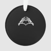 Skelet hart en handen teken ornament (voorkant)