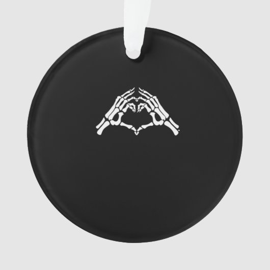 Skelet hart en handen teken ornament (voorkant)