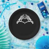 Skelet hart en handen teken papieren bordje (Feest)