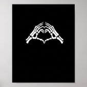 Skelet hart en handen teken poster (Voorkant)