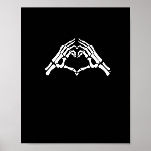 Skelet hart en handen teken poster (Voorkant)